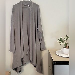 8.  Comfy cozy weekend Any Body Large Open front beige tan Duster long Cardigan